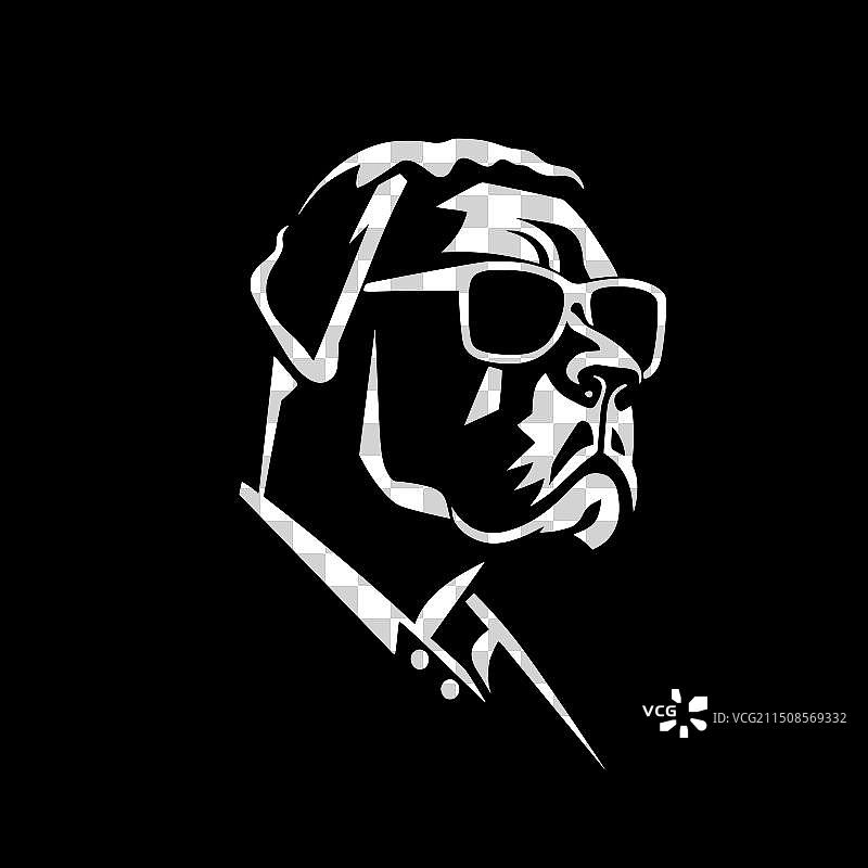 拳击手黑白隔离图标图片素材