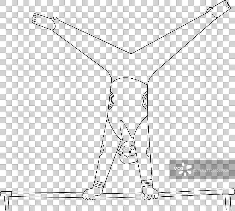 奥运会全运会亚运会体操项目男子单杠线稿图片素材