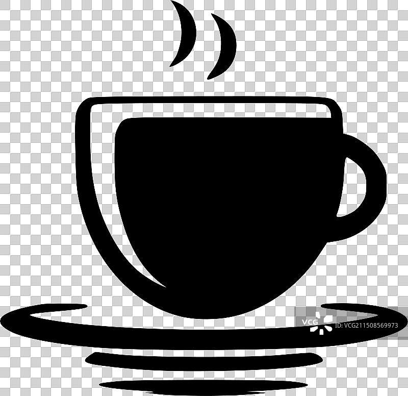 咖啡 - 黑白隔离图标图片素材