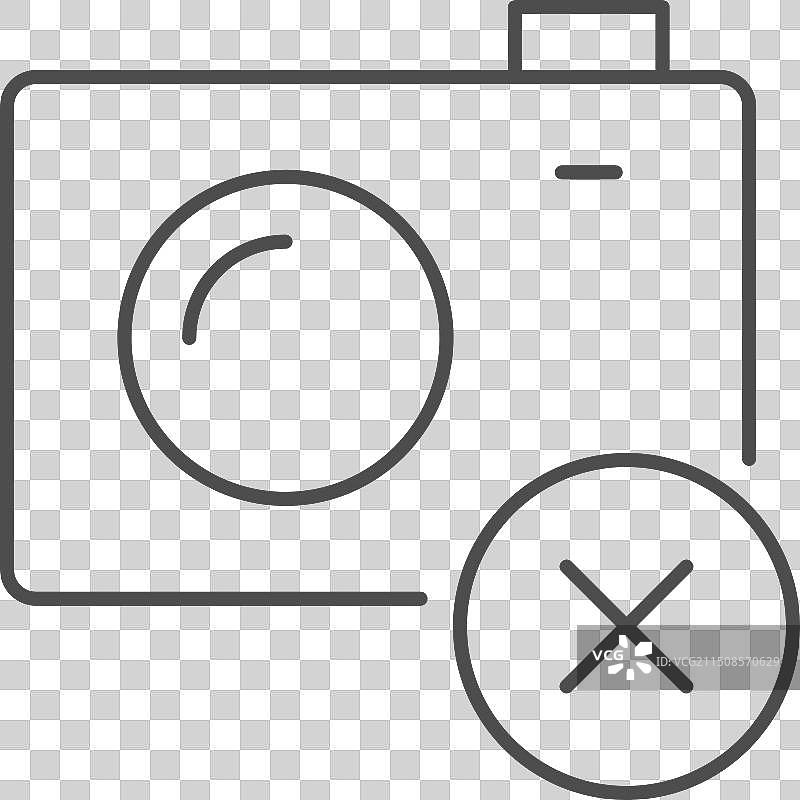 禁止拍照相机线性图标图片素材