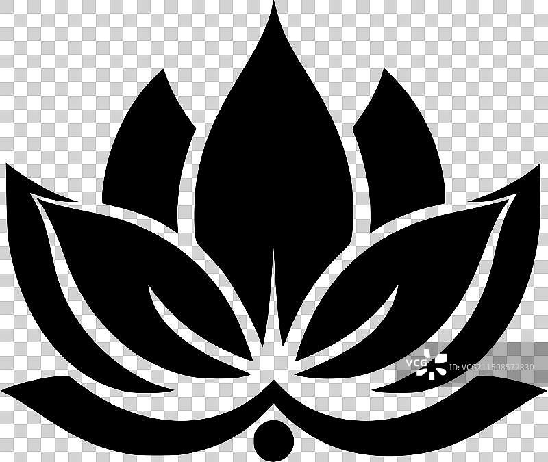 极简莲花剪影图片素材