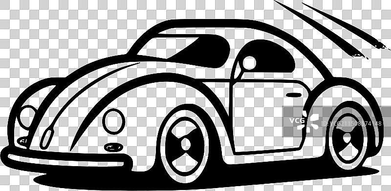 赛车扁平风极简标志图片素材