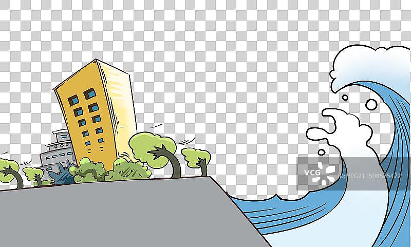 被台风侵袭的沿海城市图片素材