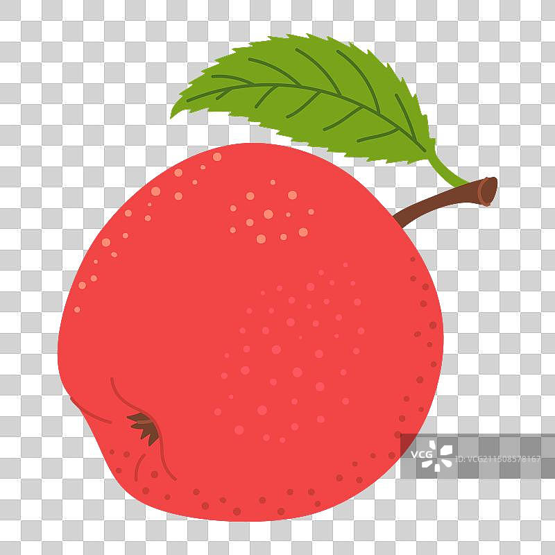 多汁的红色成熟苹果与绿叶图片素材