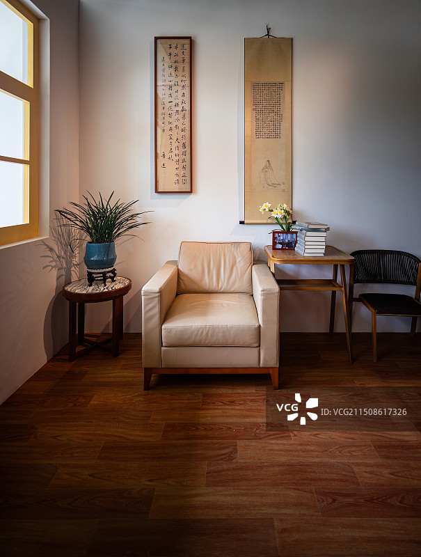 北京大学校史馆展出的复原的中文系大师王瑶先生书房图片素材