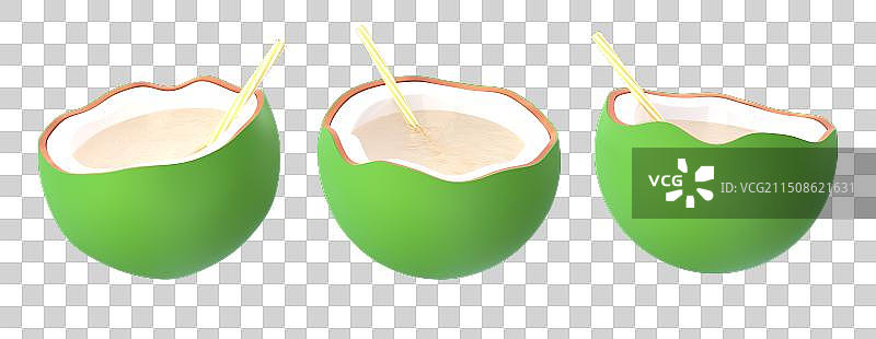 3D立体椰子免抠元素图片素材