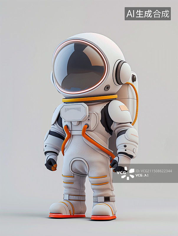 【AI数字艺术】3D可爱人物元素——穿着太空服的宇航员图片素材