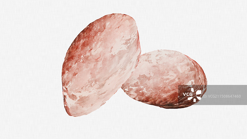 水墨水彩肌理烤火腿片熏肉插画图片素材