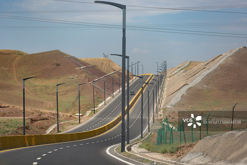 无人户外公路弯道图片素材