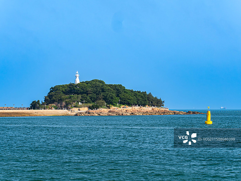 小青岛白塔图片素材