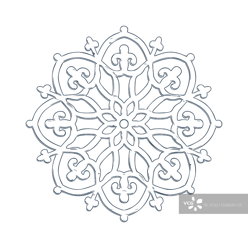 单色曼陀罗白色背景图片素材