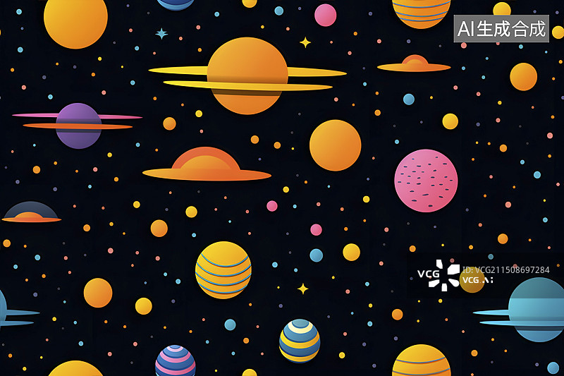 【AI数字艺术】包装纸图案设计:宇宙星空图片素材