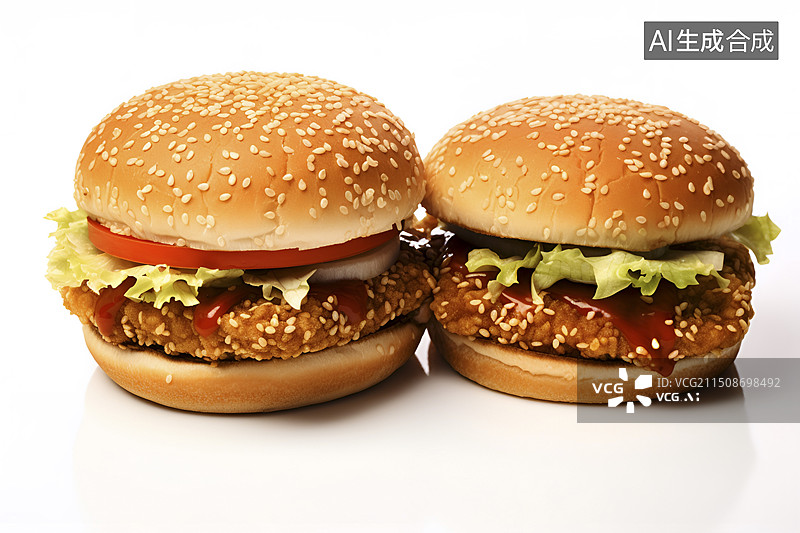 【AI数字艺术】汉堡包特写图片素材