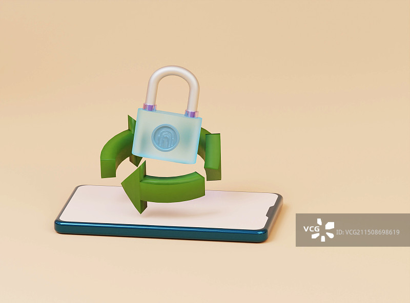 3D渲染手机防火墙图片素材