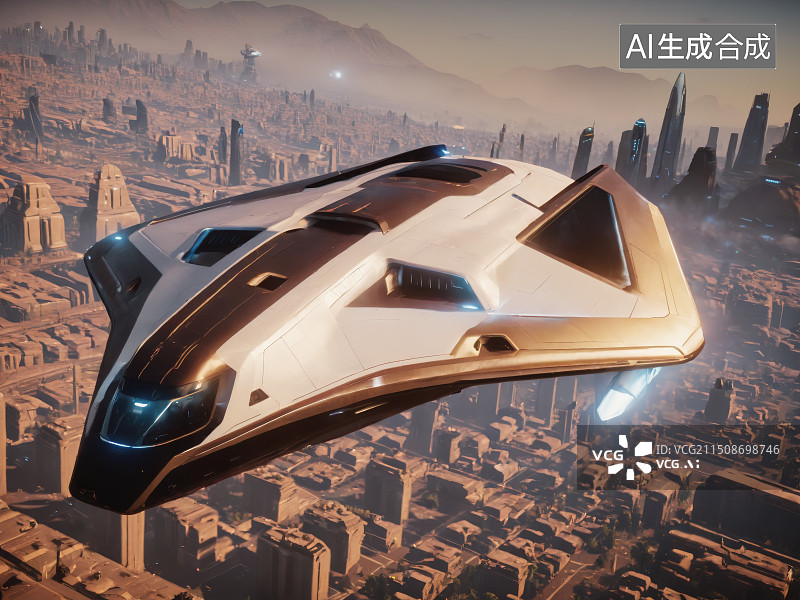 【AI数字艺术】科幻飞机图片素材