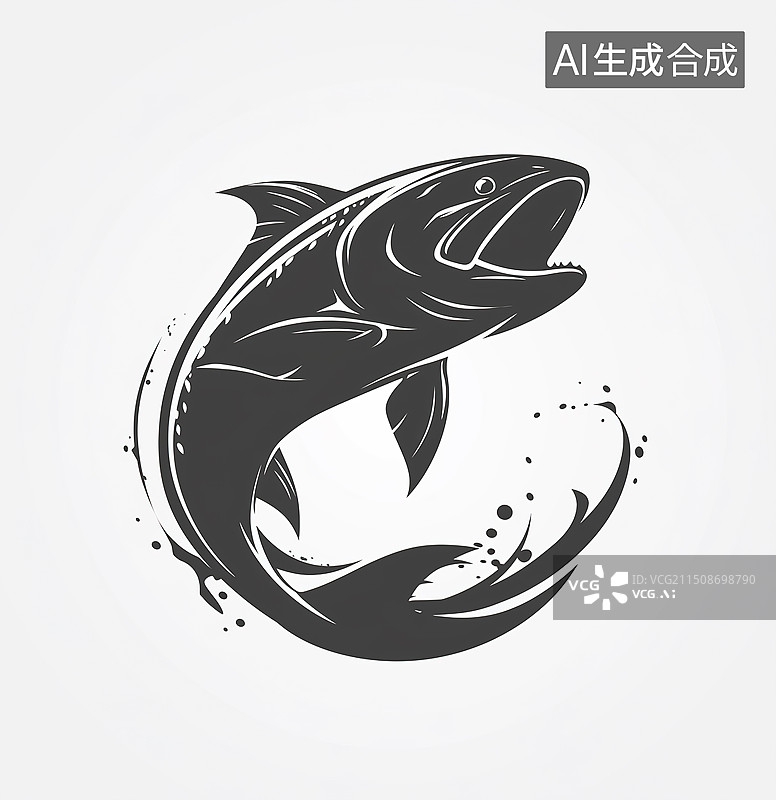 【AI数字艺术】鱼雕刻插图图片素材