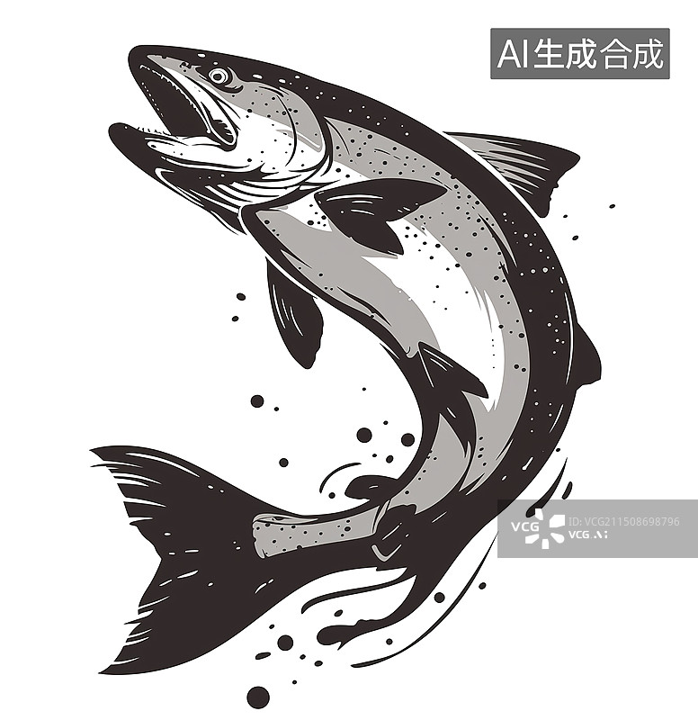 【AI数字艺术】鱼雕刻插图图片素材