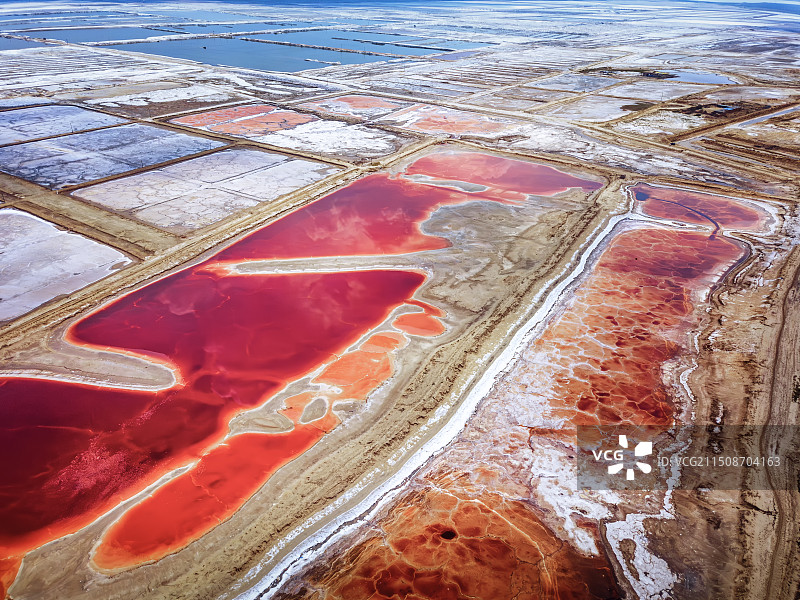 盐湖 航拍 自然风光图片素材