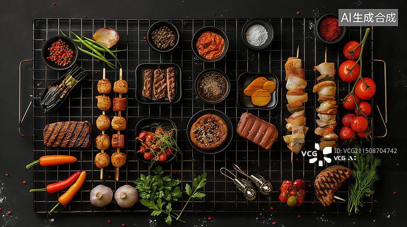【AI数字艺术】餐饮 美食 烤肉图片素材