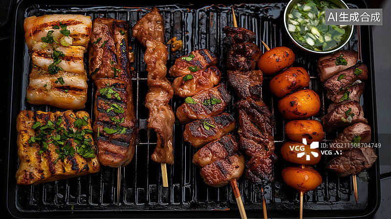 【AI数字艺术】餐饮 美食 烤肉图片素材