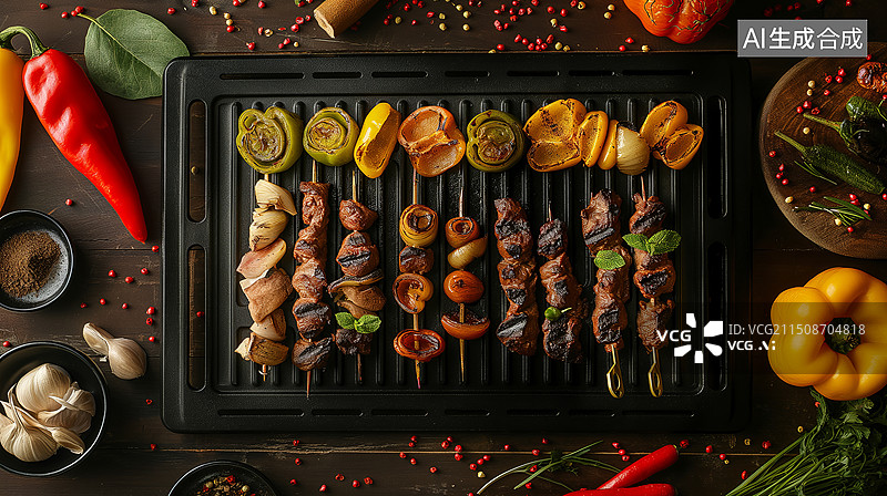 【AI数字艺术】餐饮 美食 烤肉图片素材