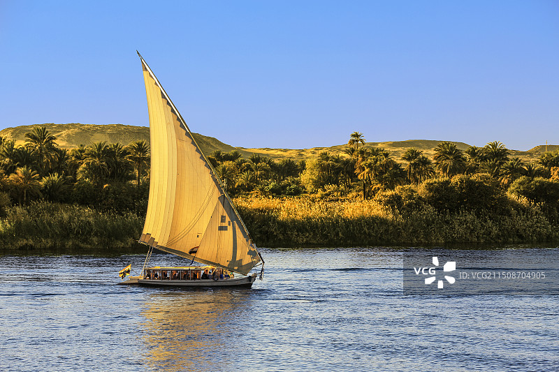 非洲埃及共和国，尼罗河两岸自然风光图片素材