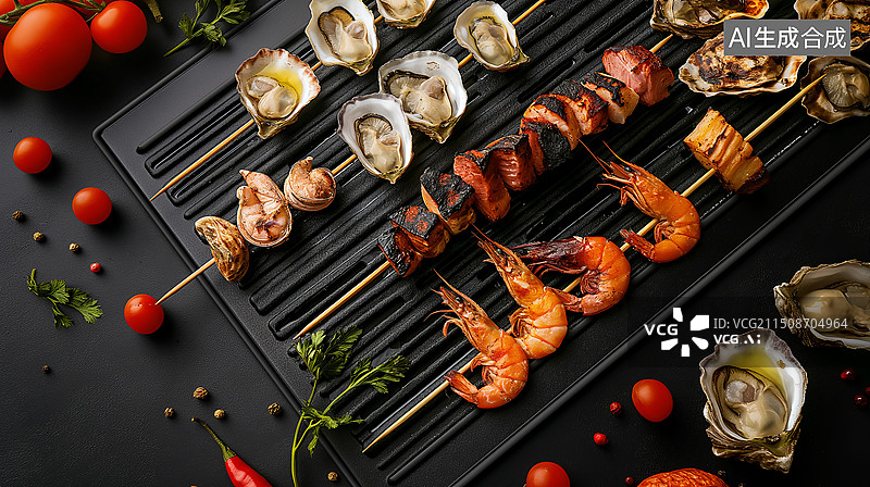 【AI数字艺术】餐饮 美食 烤肉图片素材