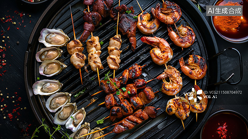 【AI数字艺术】餐饮 美食 烤肉图片素材