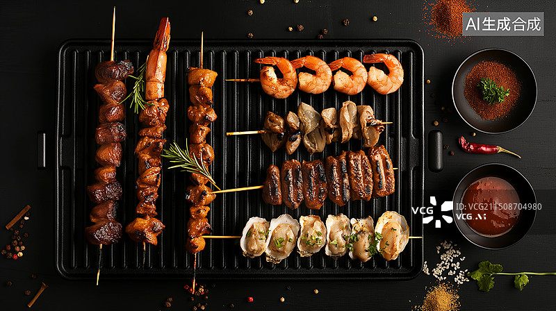 【AI数字艺术】餐饮 美食 烤肉图片素材