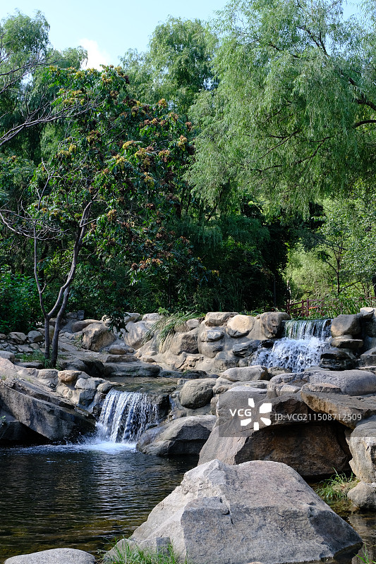 北京怀柔区百泉山风景区溪流图片素材