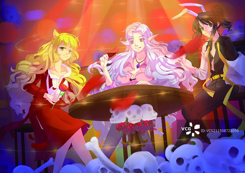 聚会的女孩们图片素材