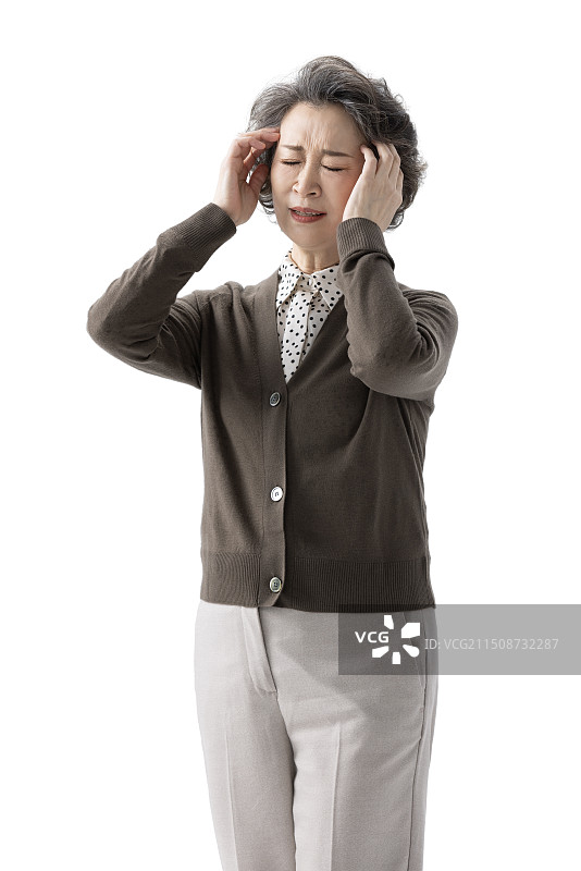 老年女子头疼图片素材