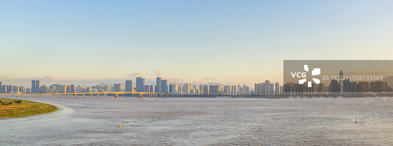 温州城市风光 温州江滨路全景  温州市区 温州 温州瓯江图片素材
