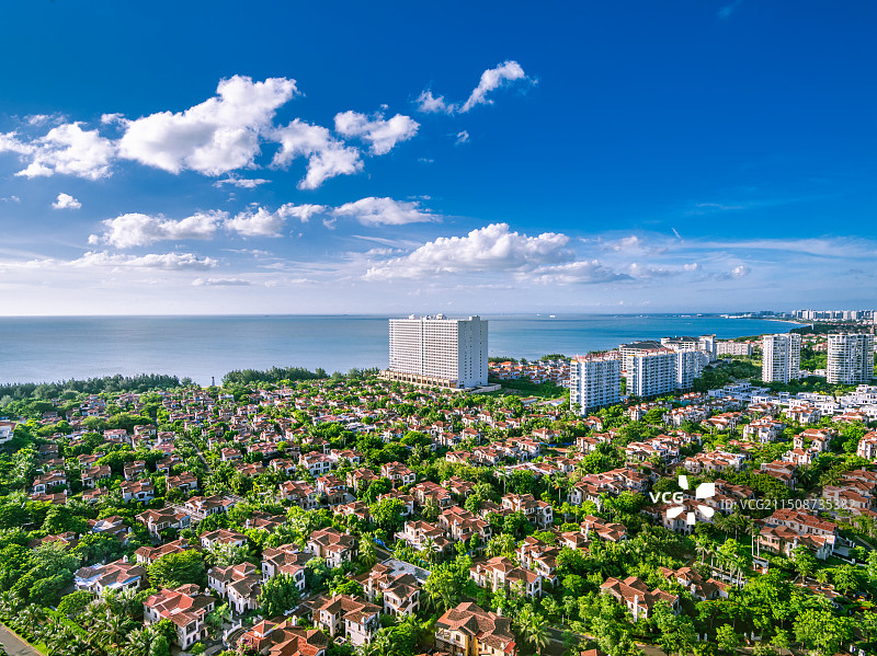 海口西海岸澄迈盈滨半岛旅游度假区航拍视角全景图图片素材