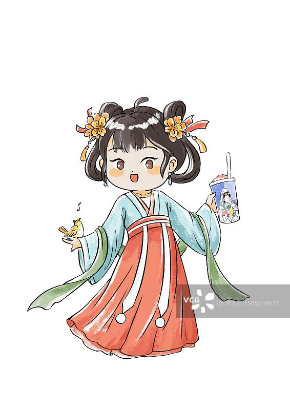 古风Q版少女图片素材