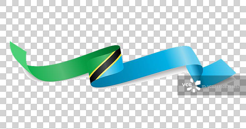 坦桑尼亚国旗波浪抽象背景图片素材