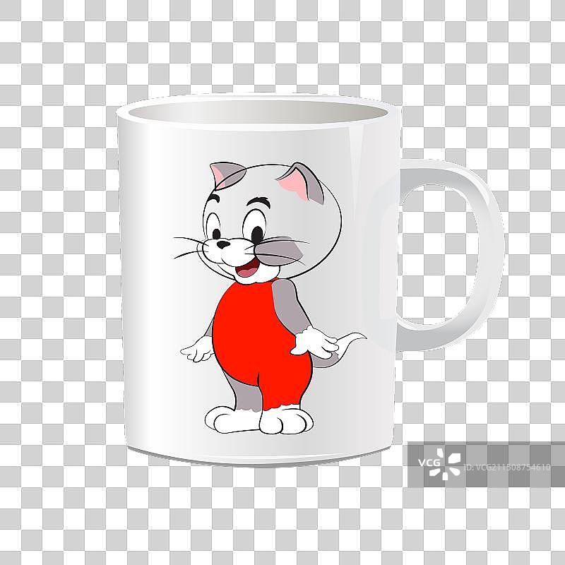 猫和老鼠卡通杯子设计图片素材