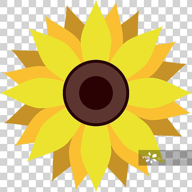 黄色向日葵剪影图片素材
