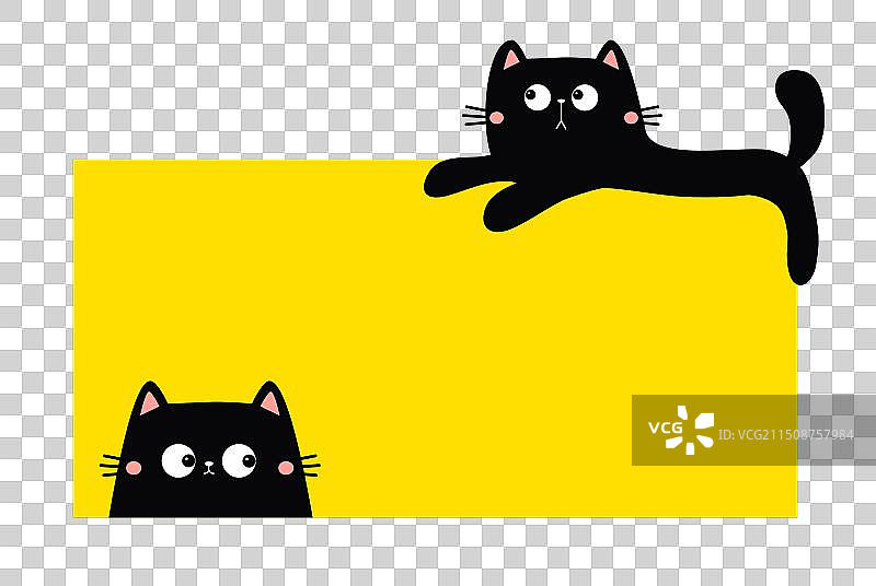 偷看纸质banner模板的黑猫图片素材