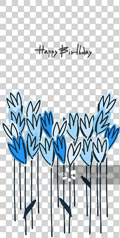 生日快乐贺卡花卉装饰设计图片素材