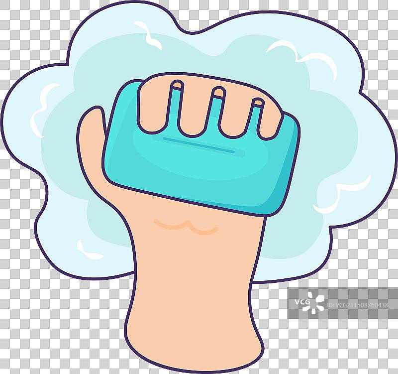 男人手持肥皂图标图片素材