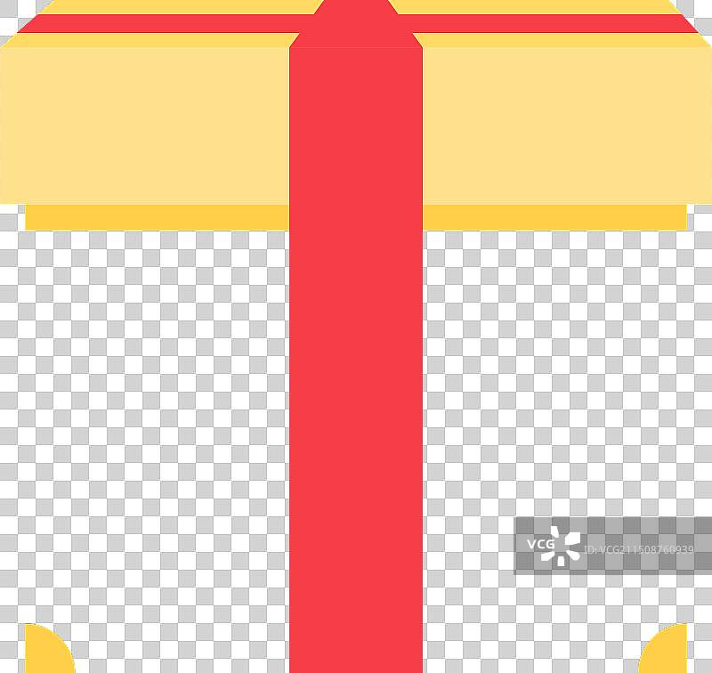 系着红色丝带的黄色礼品盒图片素材