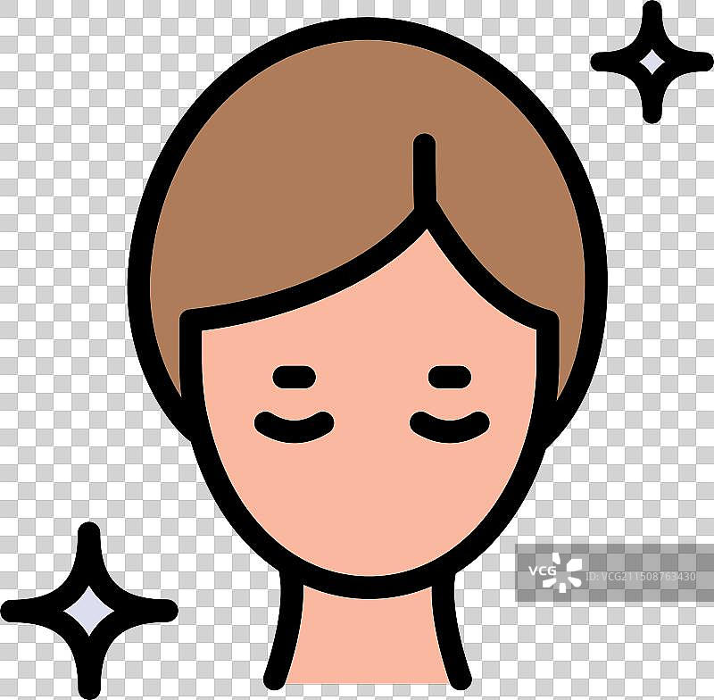 女人黑眼圈问题扁平图标图片素材