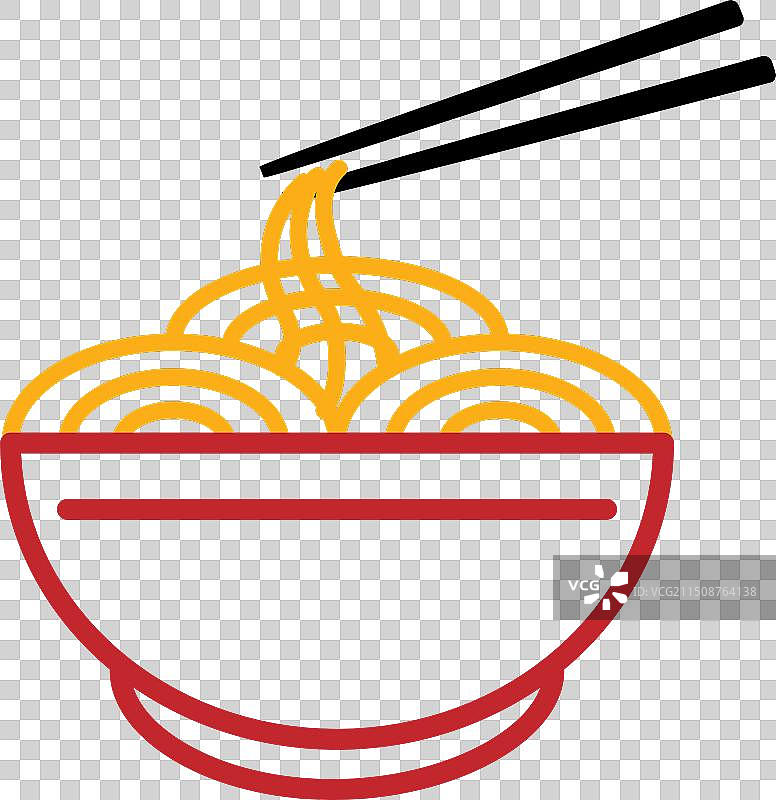 白色背景上的煮方便面图片素材