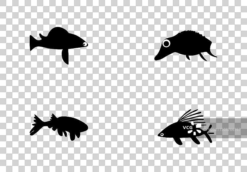 极简风格的巨骨舌鱼图标设计图片素材