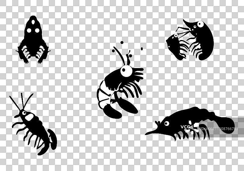 极简风格阿马诺虾图标设计图片素材