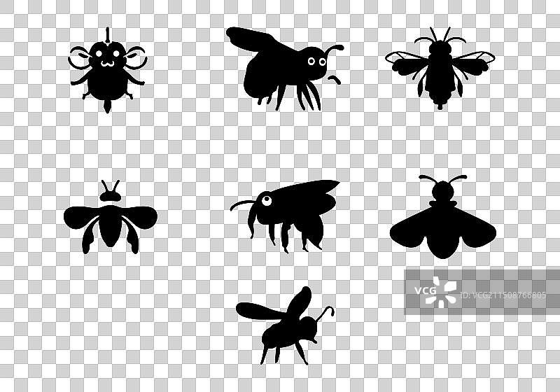 极简风格的蜜蜂采矿图标设计图片素材