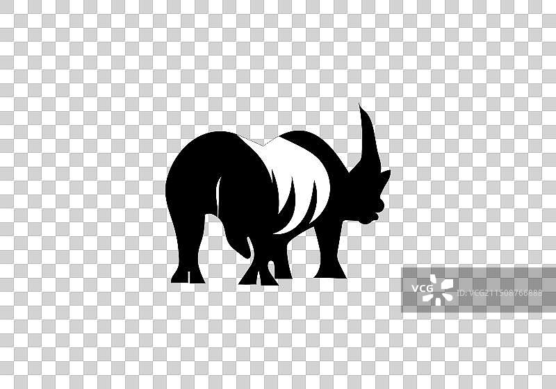 极简风格黑色犀牛图标设计图片素材