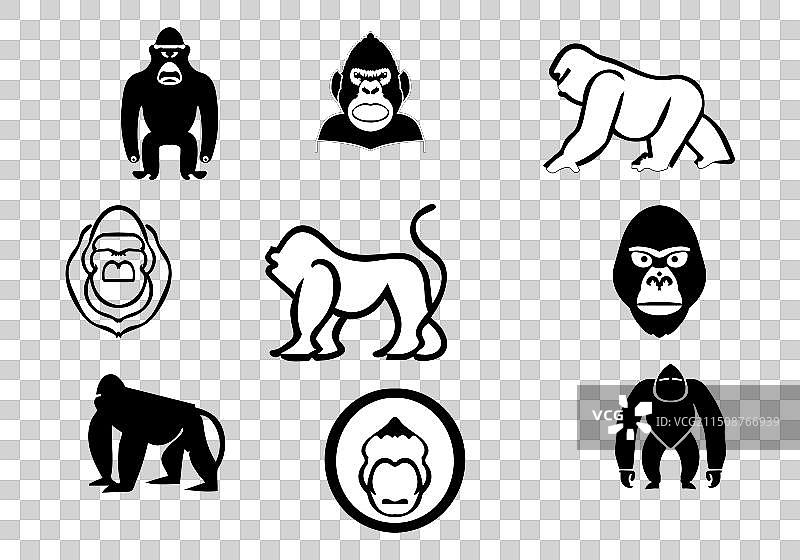 简约风格过河大猩猩图标设计图片素材