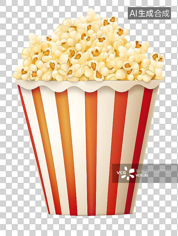 【AI数字艺术】一个圆形条纹爆米花桶图片素材